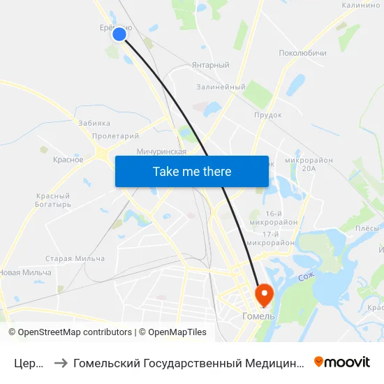 Церковь to Гомельский Государственный Медицинский Университет map