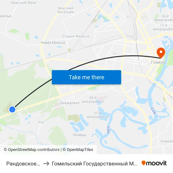 Рандовское Кладбище to Гомельский Государственный Медицинский Университет map