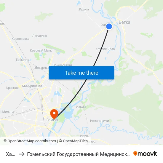 Хальч to Гомельский Государственный Медицинский Университет map