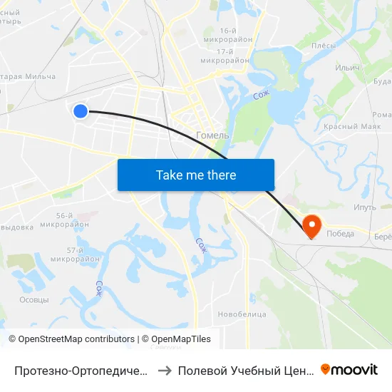 Протезно-Ортопедический Центр to Полевой Учебный Центр Белгута map