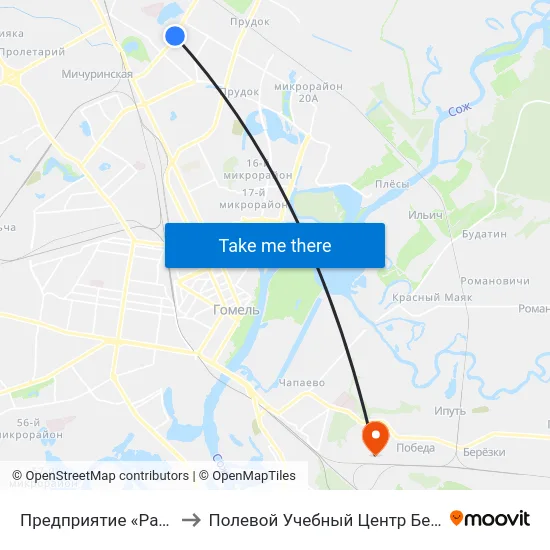 Предприятие «Ратон» to Полевой Учебный Центр Белгута map
