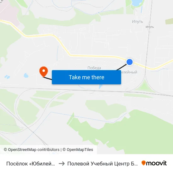 Посёлок «Юбилейный» to Полевой Учебный Центр Белгута map
