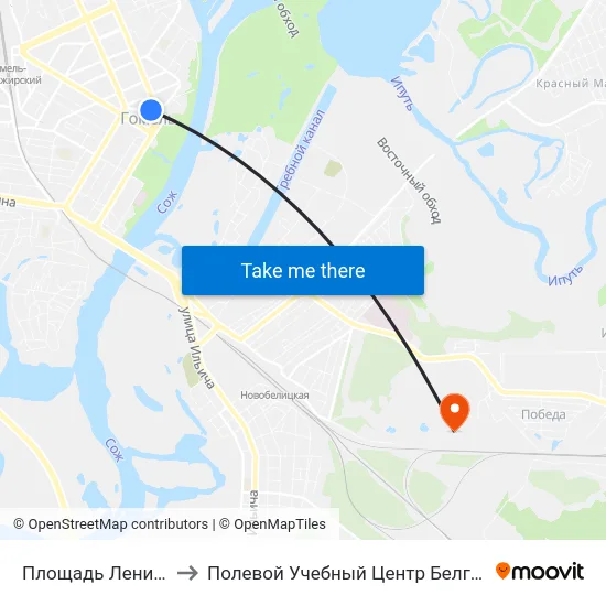 Площадь Ленина to Полевой Учебный Центр Белгута map