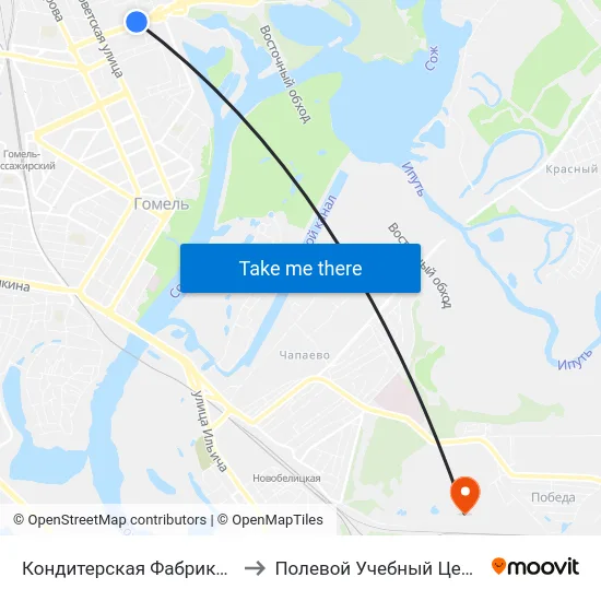 Кондитерская Фабрика «Спартак» to Полевой Учебный Центр Белгута map