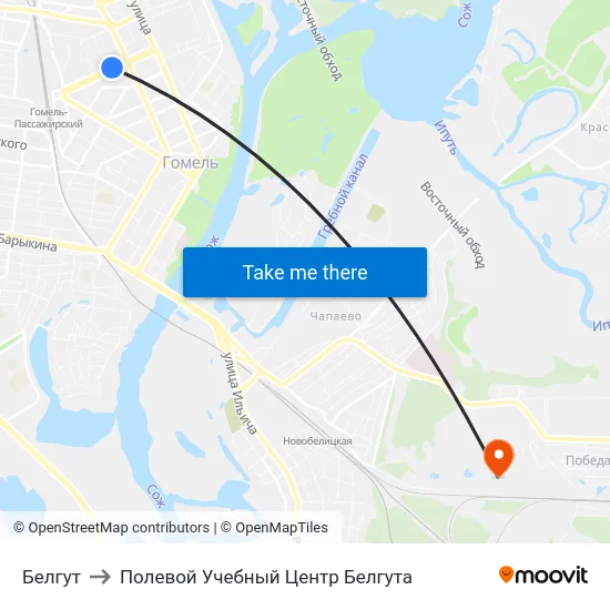 Белгут to Полевой Учебный Центр Белгута map