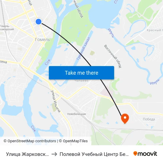 Улица Жарковского to Полевой Учебный Центр Белгута map