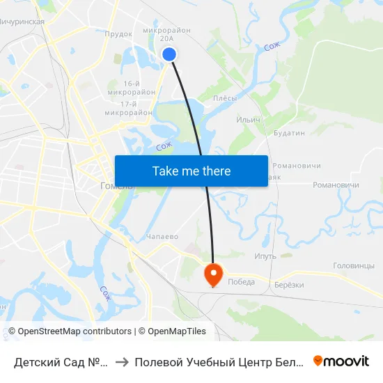 Детский Сад № 11 to Полевой Учебный Центр Белгута map