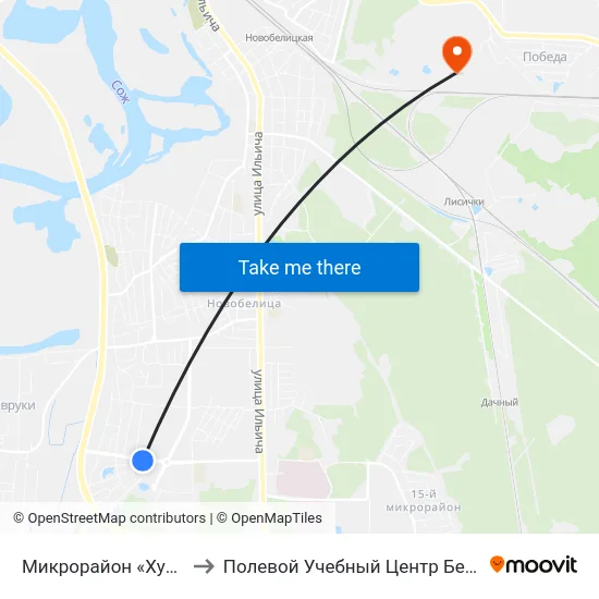 Микрорайон «Хутор» to Полевой Учебный Центр Белгута map