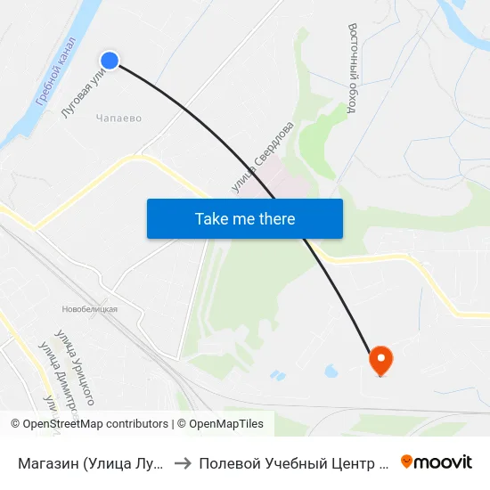 Магазин (Улица Луговая) to Полевой Учебный Центр Белгута map