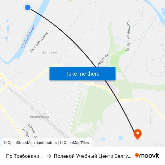 По Требованию to Полевой Учебный Центр Белгута map