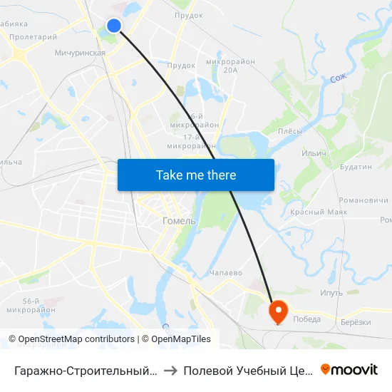Гаражно-Строительный Кооператив to Полевой Учебный Центр Белгута map