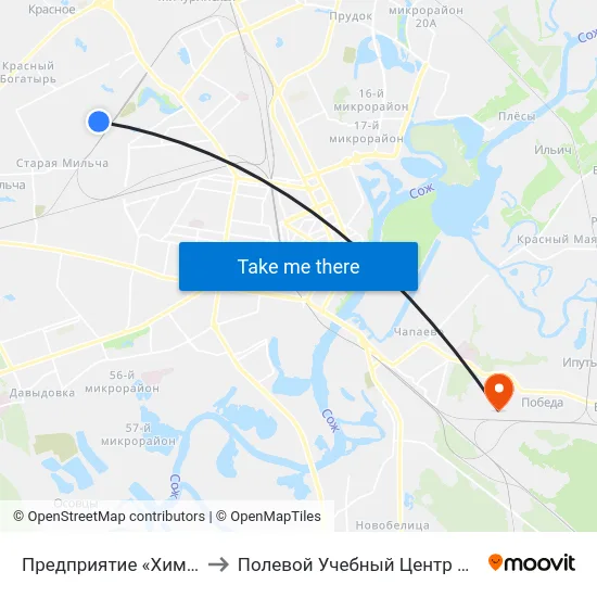 Предприятие «Химторг» to Полевой Учебный Центр Белгута map