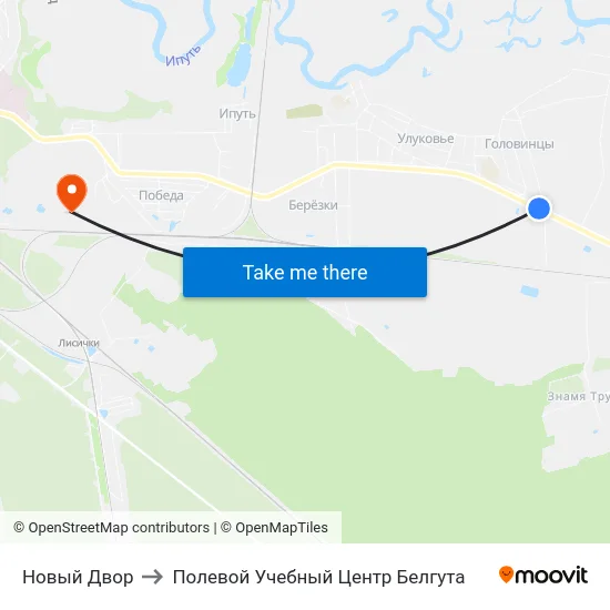 Новый Двор to Полевой Учебный Центр Белгута map