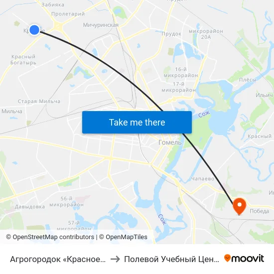 Агрогородок «Красное», Магазин to Полевой Учебный Центр Белгута map