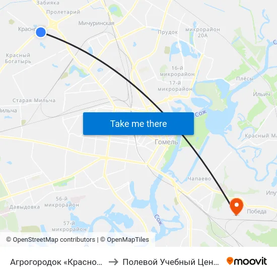 Агрогородок «Красное», Школа to Полевой Учебный Центр Белгута map