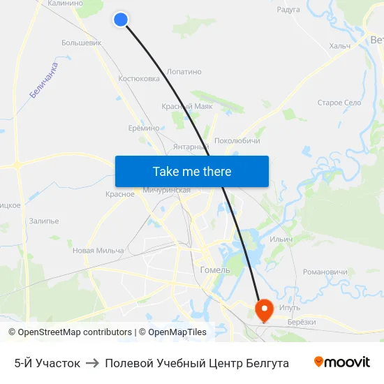 5-Й Участок to Полевой Учебный Центр Белгута map