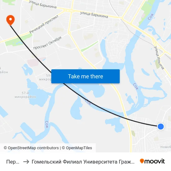 Переезд to Гомельский Филиал Университета Гражданской Защиты Мчс map