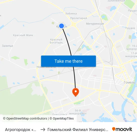 Агрогородок «Красное», Магазин to Гомельский Филиал Университета Гражданской Защиты Мчс map