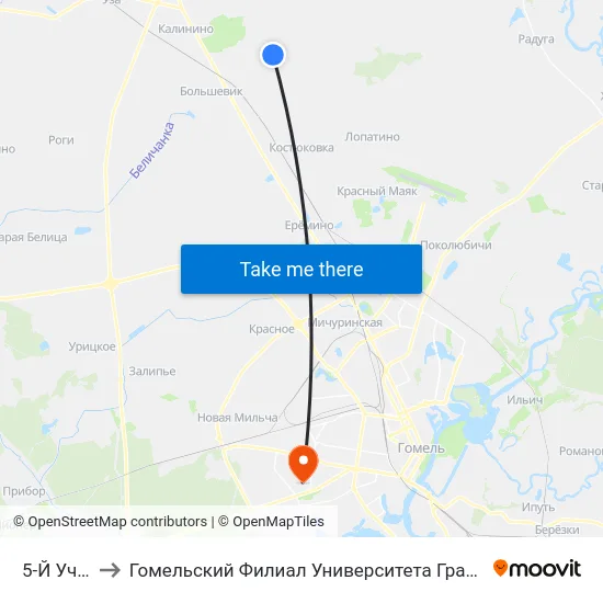 5-Й Участок to Гомельский Филиал Университета Гражданской Защиты Мчс map