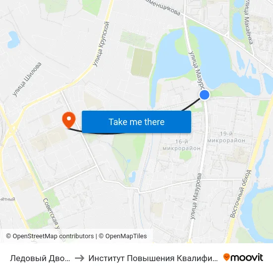Ледовый Дворец to Институт Повышения Квалификации map