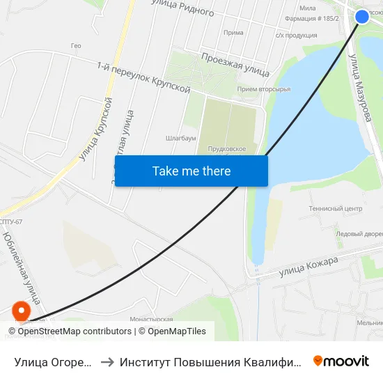 Улица Огоренко to Институт Повышения Квалификации map