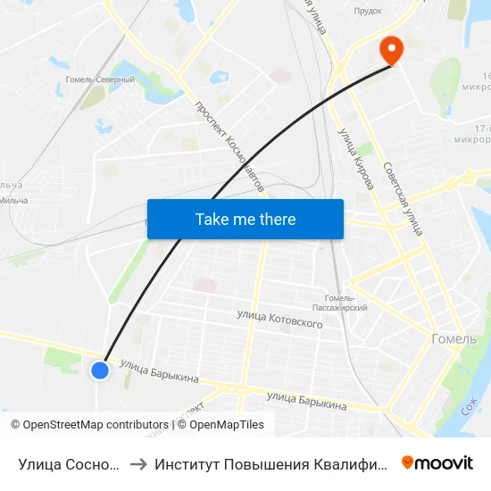 Улица Сосновая to Институт Повышения Квалификации map