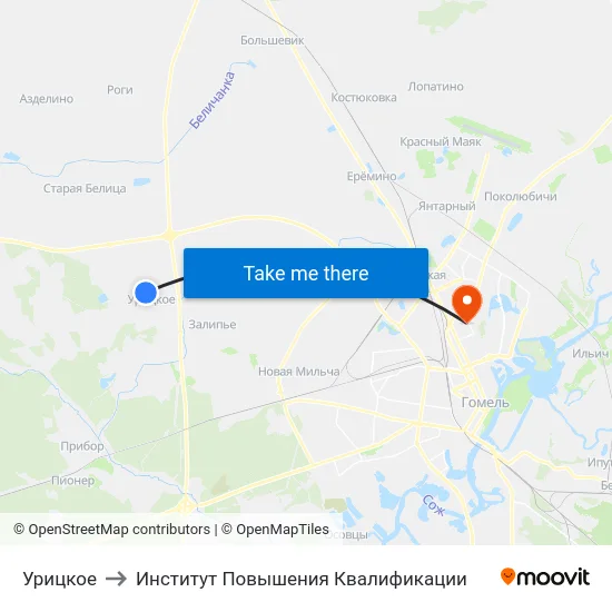 Урицкое to Институт Повышения Квалификации map