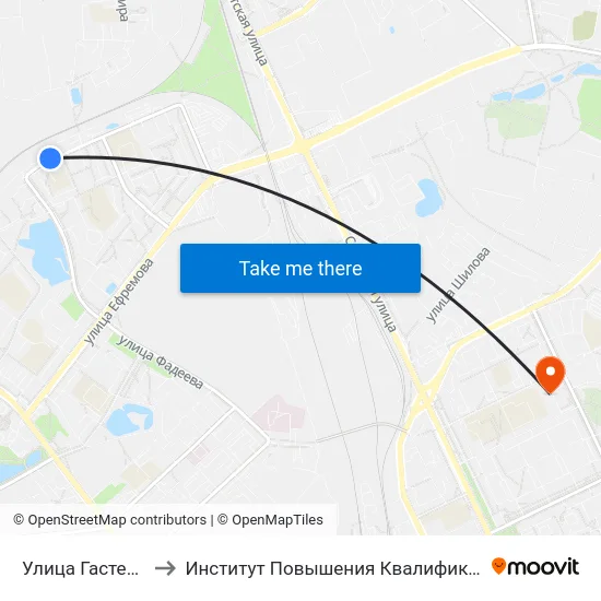Улица Гастелло to Институт Повышения Квалификации map