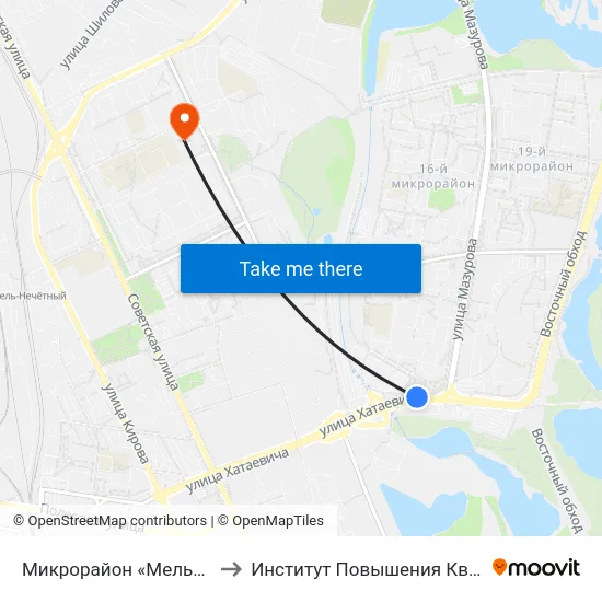 Микрорайон «Мельников Луг» to Институт Повышения Квалификации map