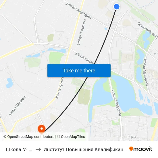 Школа № 54 to Институт Повышения Квалификации map