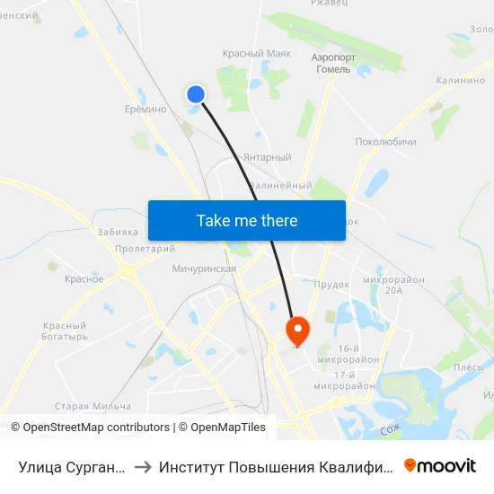 Улица Сурганова to Институт Повышения Квалификации map