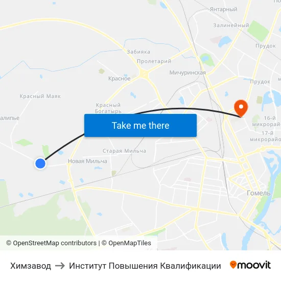 Химзавод to Институт Повышения Квалификации map