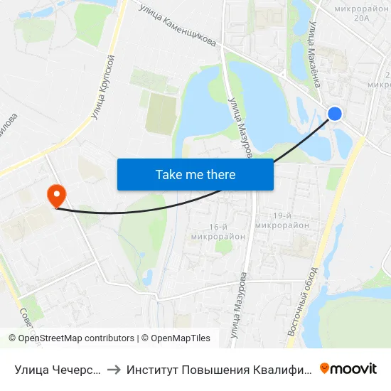 Улица Чечерская to Институт Повышения Квалификации map