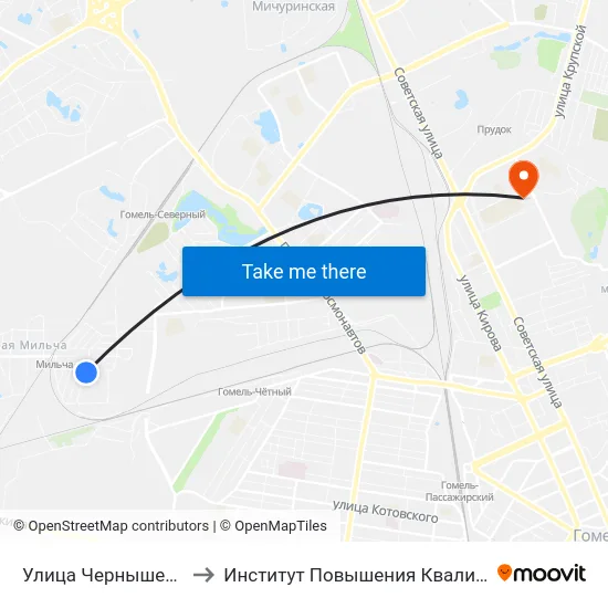 Улица Чернышевского to Институт Повышения Квалификации map
