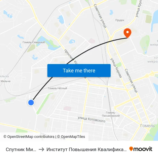 Спутник Мира to Институт Повышения Квалификации map