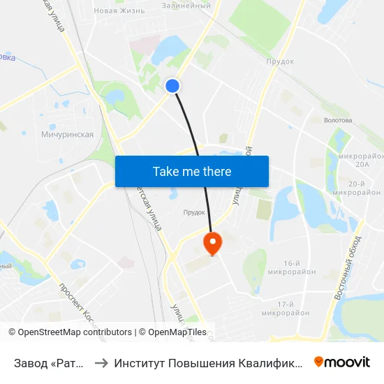 Завод «Ратон» to Институт Повышения Квалификации map