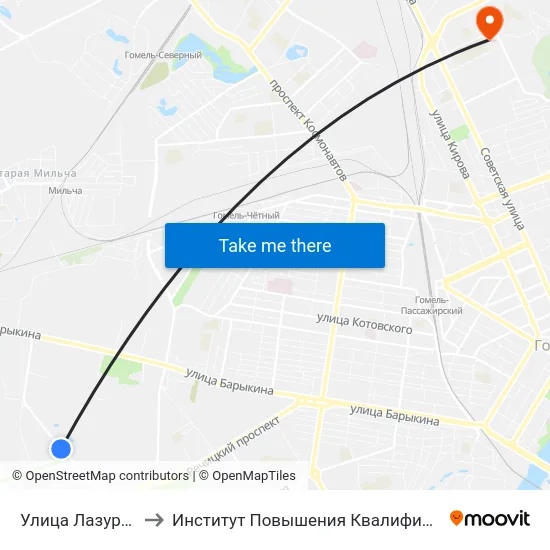Улица Лазурная to Институт Повышения Квалификации map