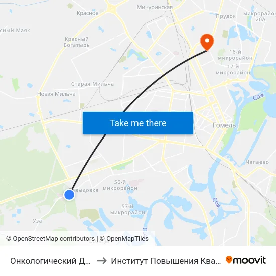 Онкологический Диспансер to Институт Повышения Квалификации map