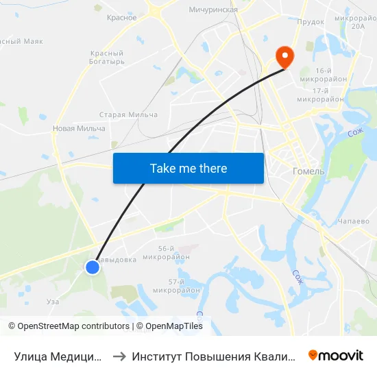 Улица Медицинская to Институт Повышения Квалификации map