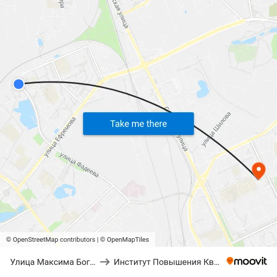 Улица Максима Богдановича to Институт Повышения Квалификации map