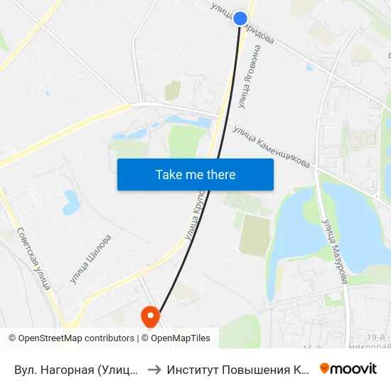 Вул. Нагорная (Улица Нагорная) to Институт Повышения Квалификации map