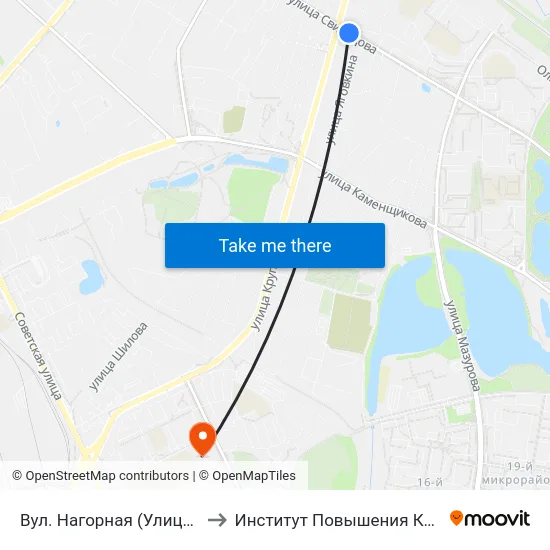 Вул. Нагорная (Улица Нагорная) to Институт Повышения Квалификации map