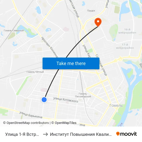 Улица 1-Я Встречная to Институт Повышения Квалификации map