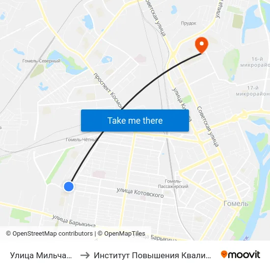 Улица Мильчанская to Институт Повышения Квалификации map