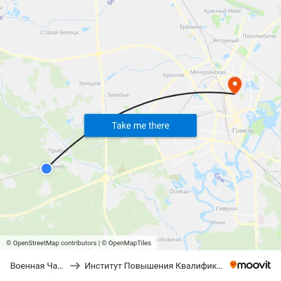Военная Часть to Институт Повышения Квалификации map