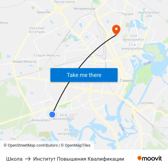 Школа to Институт Повышения Квалификации map