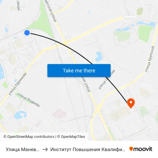 Улица Маневича to Институт Повышения Квалификации map