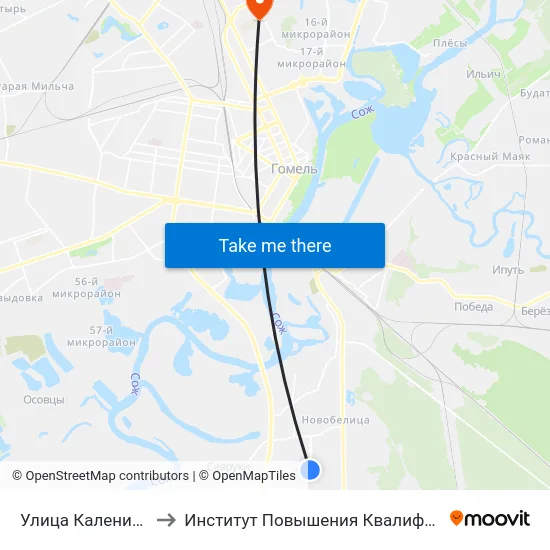 Улица Каленикова to Институт Повышения Квалификации map