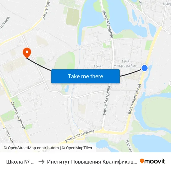 Школа № 72 to Институт Повышения Квалификации map