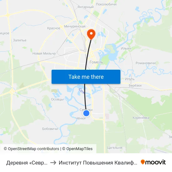 Деревня «Севруки» to Институт Повышения Квалификации map